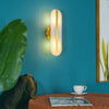 Alabaster Oval Wall Sconce with Brass Band, ADA Vertical or Horizontal Light for Bedroom and Hallway
