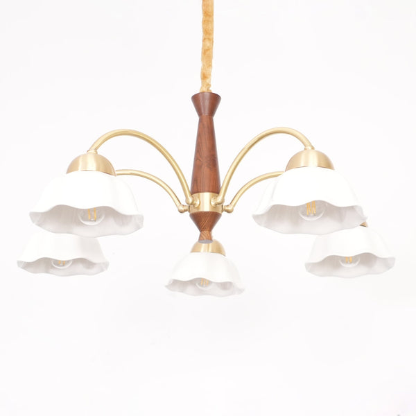 Swedish Modern Brass Chandelier