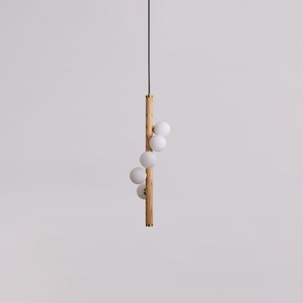 Vertical Orb Timber Pendant Lamp