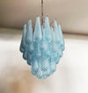 Vintage Murano Blue Glass Petals Chandelier
