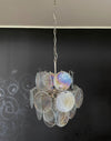 Vintage Murano Iridescent Glass Disks Chandelier