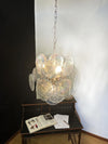Vintage Murano Iridescent Glass Disks Chandelier