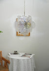Vintage Murano Iridescent Glass Disks Chandelier