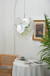 Vintage Murano Iridescent Glass Disks Chandelier