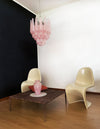 Vintage Murano Pink Glass Petals Chandelier 1