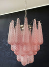 Vintage Murano Pink Glass Petals Chandelier 1
