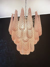 Vintage Murano Pink Glass Petals Chandelier 1