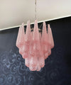 Vintage Murano Pink Glass Petals Chandelier 1