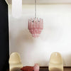 Vintage Murano Pink Glass Petals Chandelier 1