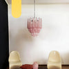 Vintage Murano Pink Glass Petals Chandelier 1