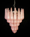 Vintage Murano Pink Petals Drop Glass Chandelier