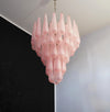 Vintage Murano Pink Petals Drop Glass Chandelier