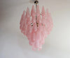 Vintage Murano Pink Petals Drop Glass Chandelier