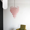 Vintage Murano Pink Petals Drop Glass Chandelier