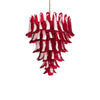 Vintage Murano Red Glass Petals Chandelier