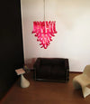 Vintage Murano Red Glass Petals Chandelier