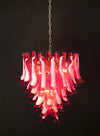 Vintage Murano Red Glass Petals Chandelier