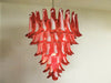 Vintage Murano Red Glass Petals Chandelier