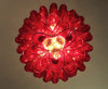 Vintage Murano Red Glass Petals Chandelier