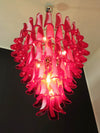 Vintage Murano Red Glass Petals Chandelier