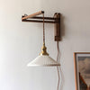 Walnut Swing Arm Wall Lamp
