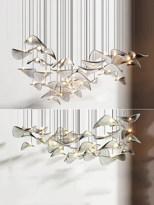 Wave Leaf Gasolier Floating Chandelier