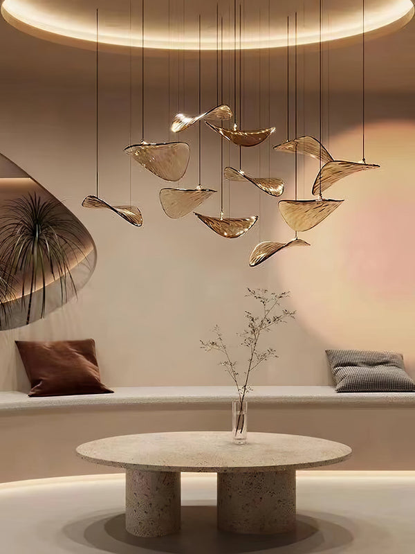 Wave Leaf Gasolier Floating Chandelier