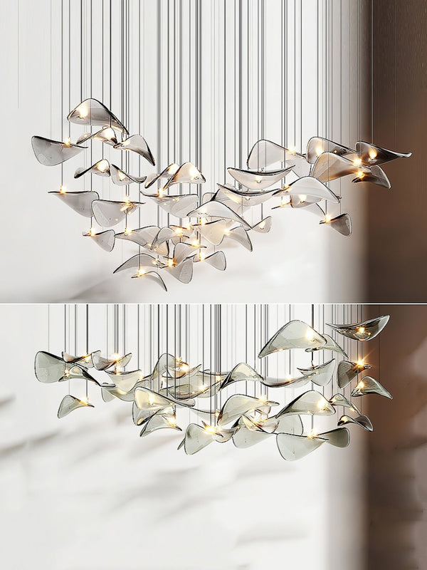 Wave Leaf Gasolier Floating Chandelier