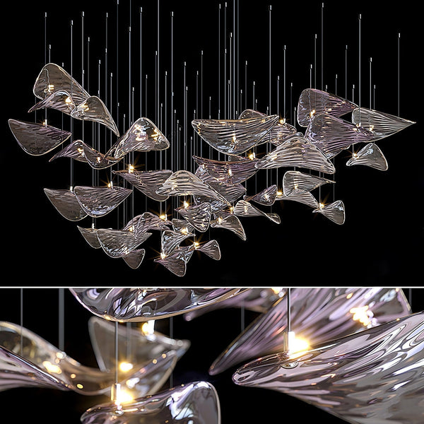 Wave Leaf Gasolier Floating Chandelier