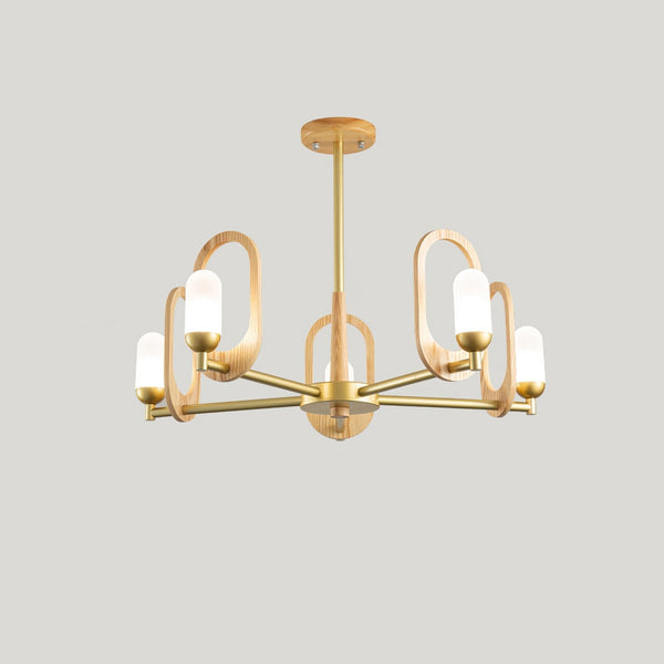 Wood Art Halo Chandelier