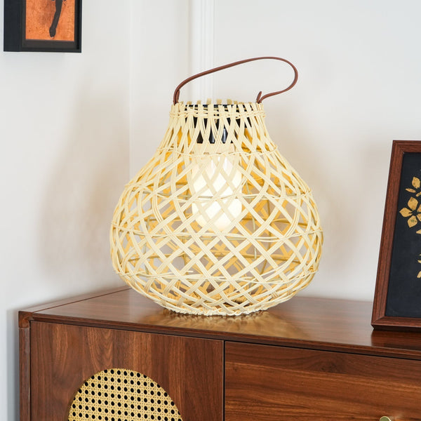 Woven Sphere Solar Lantern Outdoor Lamp