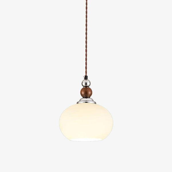 Yisi Po Pendant Light in Black Walnut and Glass, Modern Minimalist Hanging Lamp for Dining and Living Areas