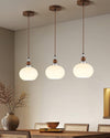 Yisi Po Pendant Light in Black Walnut and Glass, Modern Minimalist Hanging Lamp for Dining and Living Areas