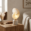 alabaster brass shell table lamp