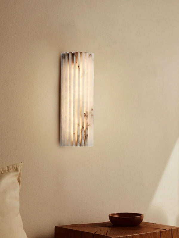 alabaster ribbed wall sconce led