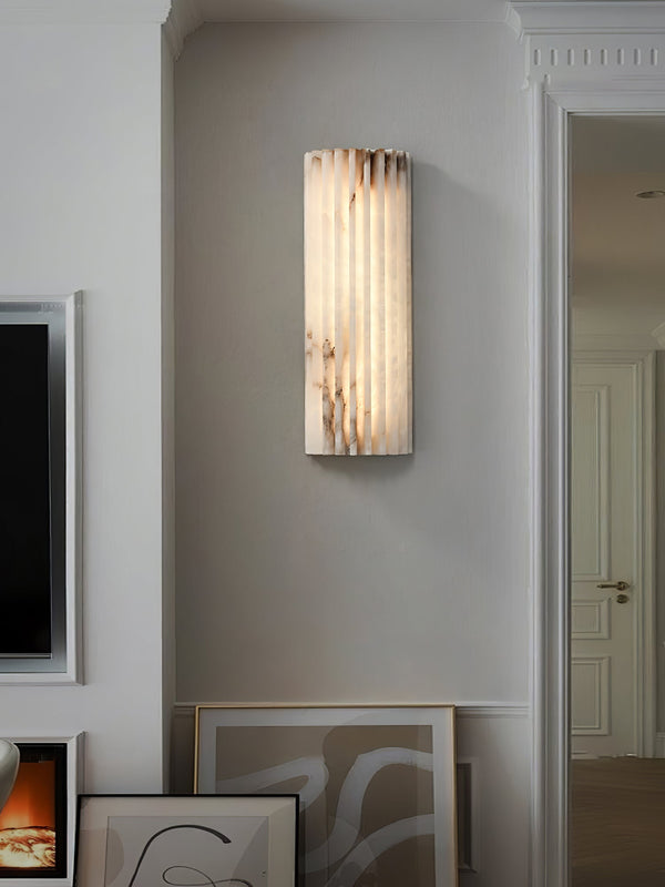 alabaster ribbed wall sconce led