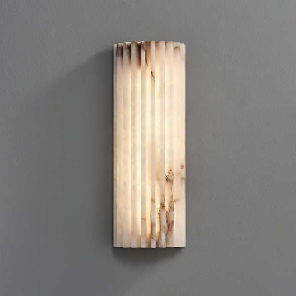 alabaster ribbed wall sconce led