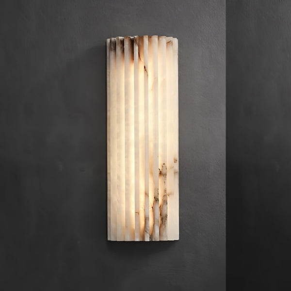 alabaster ribbed wall sconce led