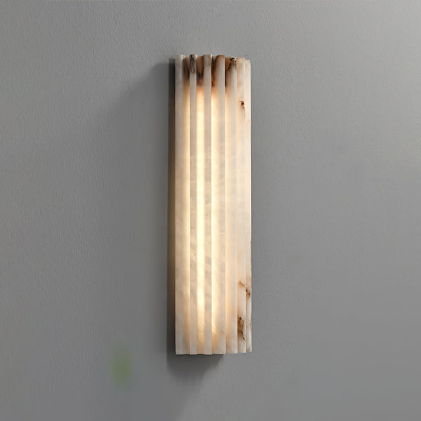 alabaster ribbed wall sconce led
