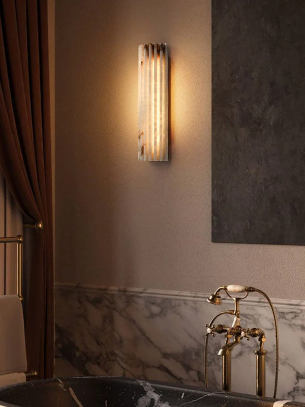 alabaster ribbed wall sconce led