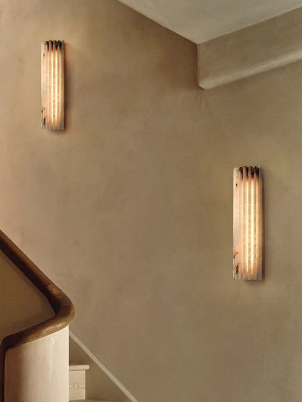 alabaster ribbed wall sconce led