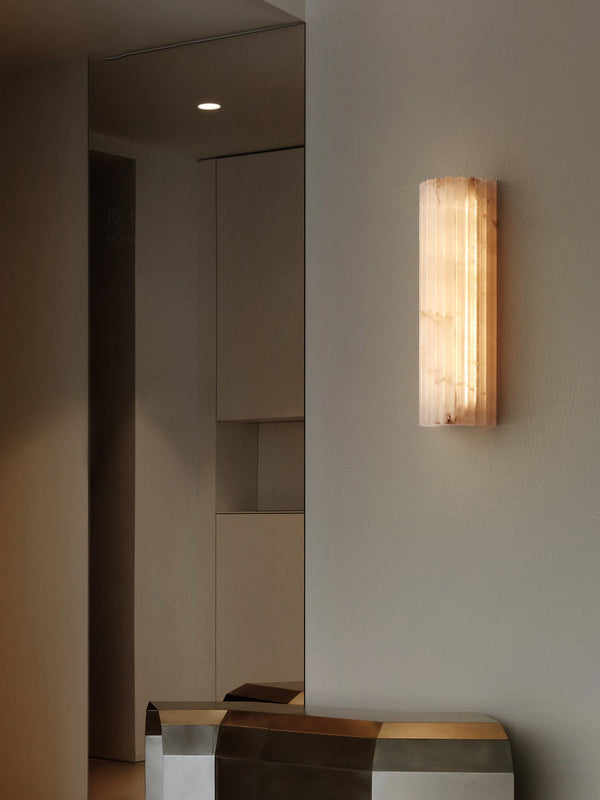 alabaster ribbed wall sconce led