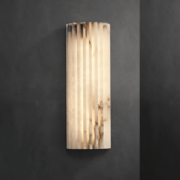 alabaster ribbed wall sconce led