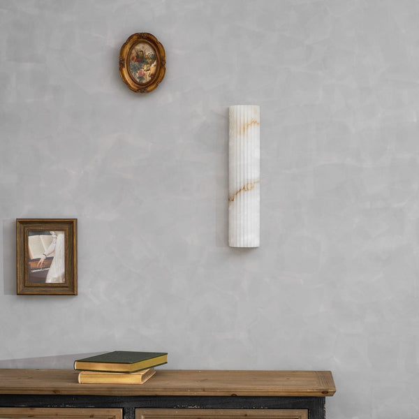 alabaster ribbed wall sconce led