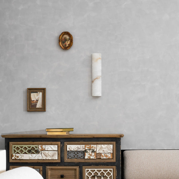 alabaster ribbed wall sconce led
