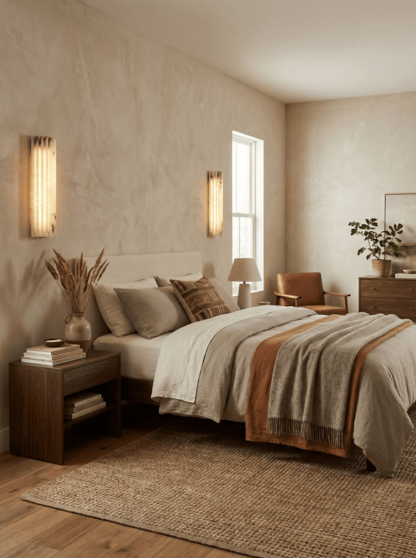 alabaster ribbed wall sconce led