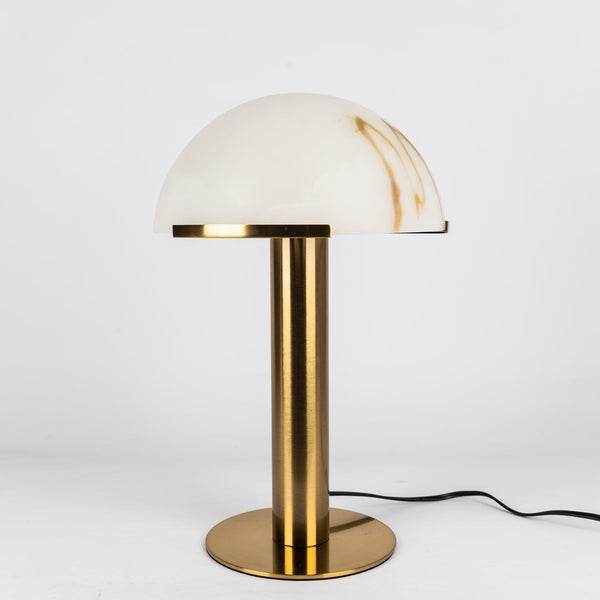 alabaster table lamp bronze gold bedside nightstand living room