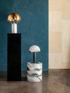 alabaster table lamp bronze gold bedside nightstand living room