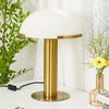 alabaster table lamp bronze gold bedside nightstand living room