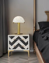 alabaster table lamp bronze gold bedside nightstand living room